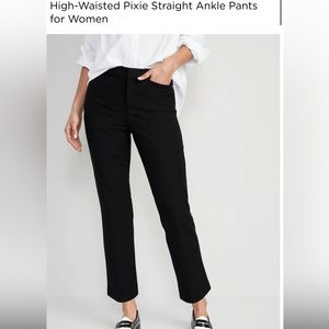 High-Waisted Pixie Straight Ankle Pants for Women